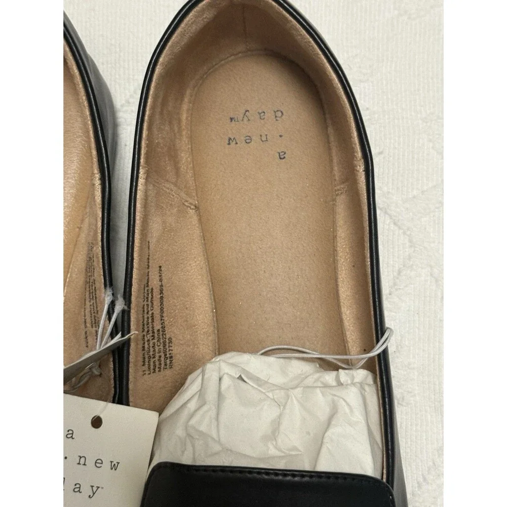 NWT A New Day Hayes Loafer Flats 11 Black Discontinued Work Office Quiet Luxury